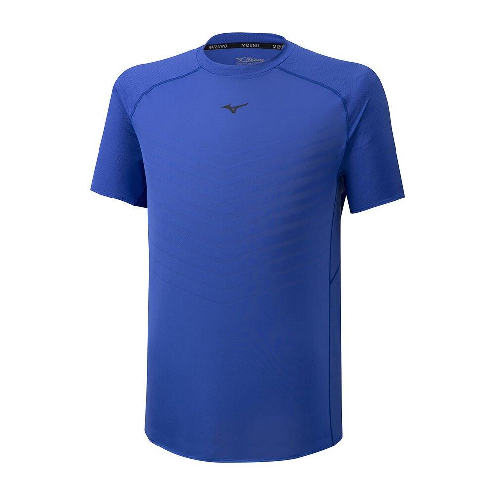 Mizuno Men's Running T-Shirts Jacquard Mesh Blue - VLJYTUW-26